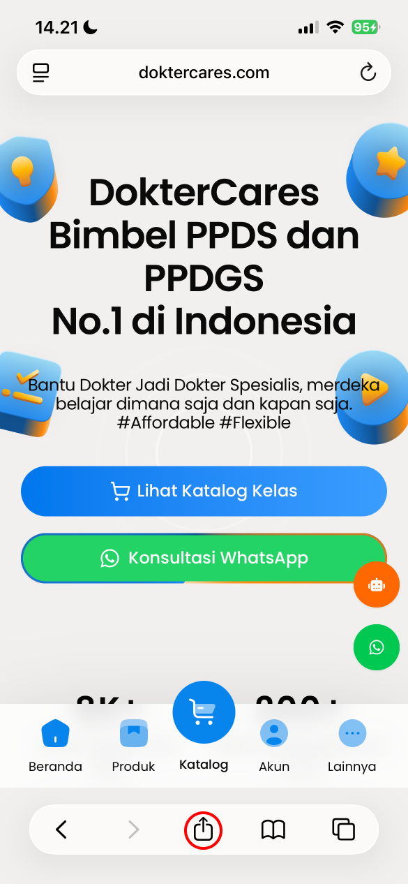 Buka DokterCares di Safari