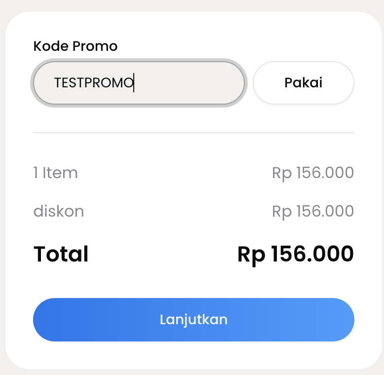 Input Kode Promo